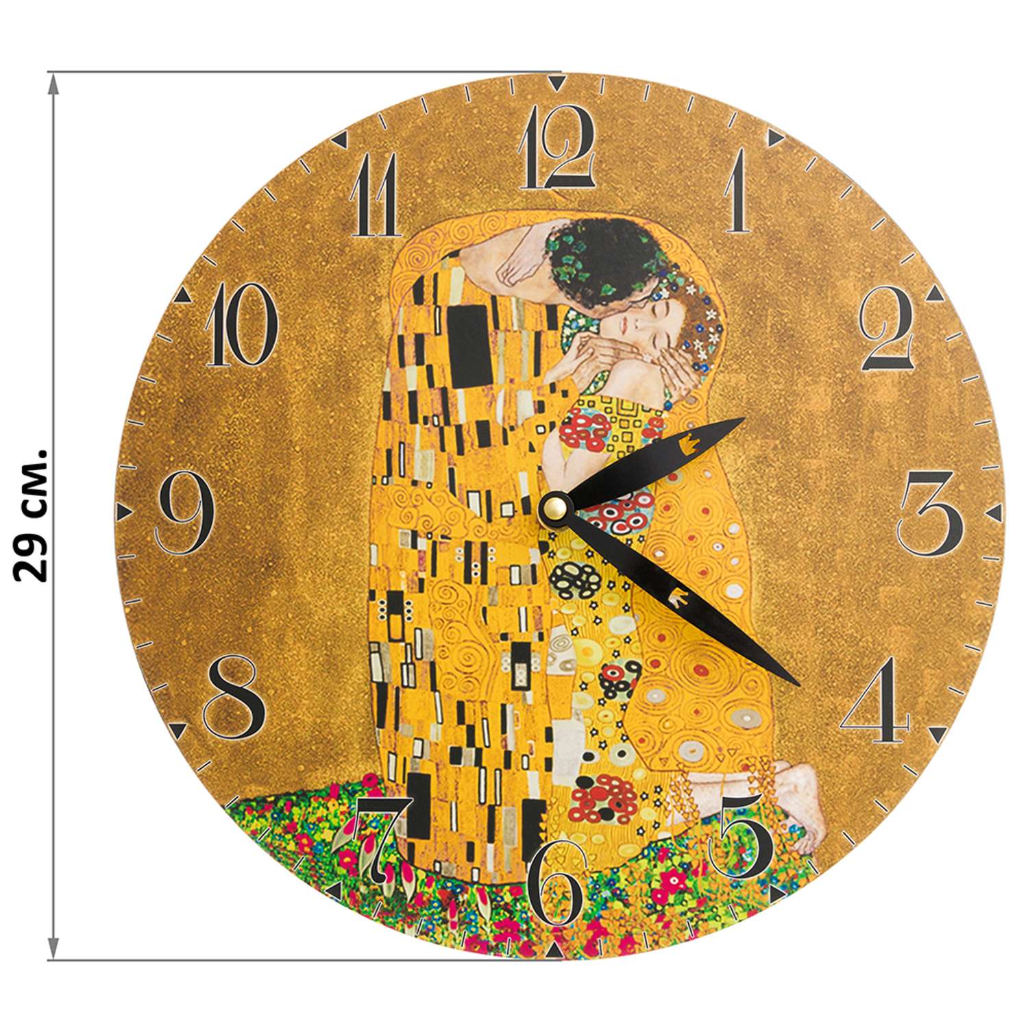 Часы настенные Elan Gallery на батарейке Поцелуй 29х4х29 см толщина корпуса часов 0.5 см - фото 7