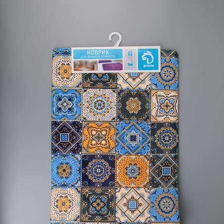 Коврик Доляна для ванной для дома «Богемия» 45×120 см мозаика