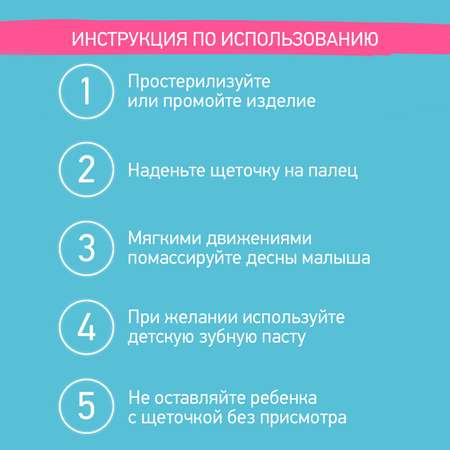 Зубная щетка-массажер ROXY-KIDS силиконовая для малышей от 4 месяцев в футляре