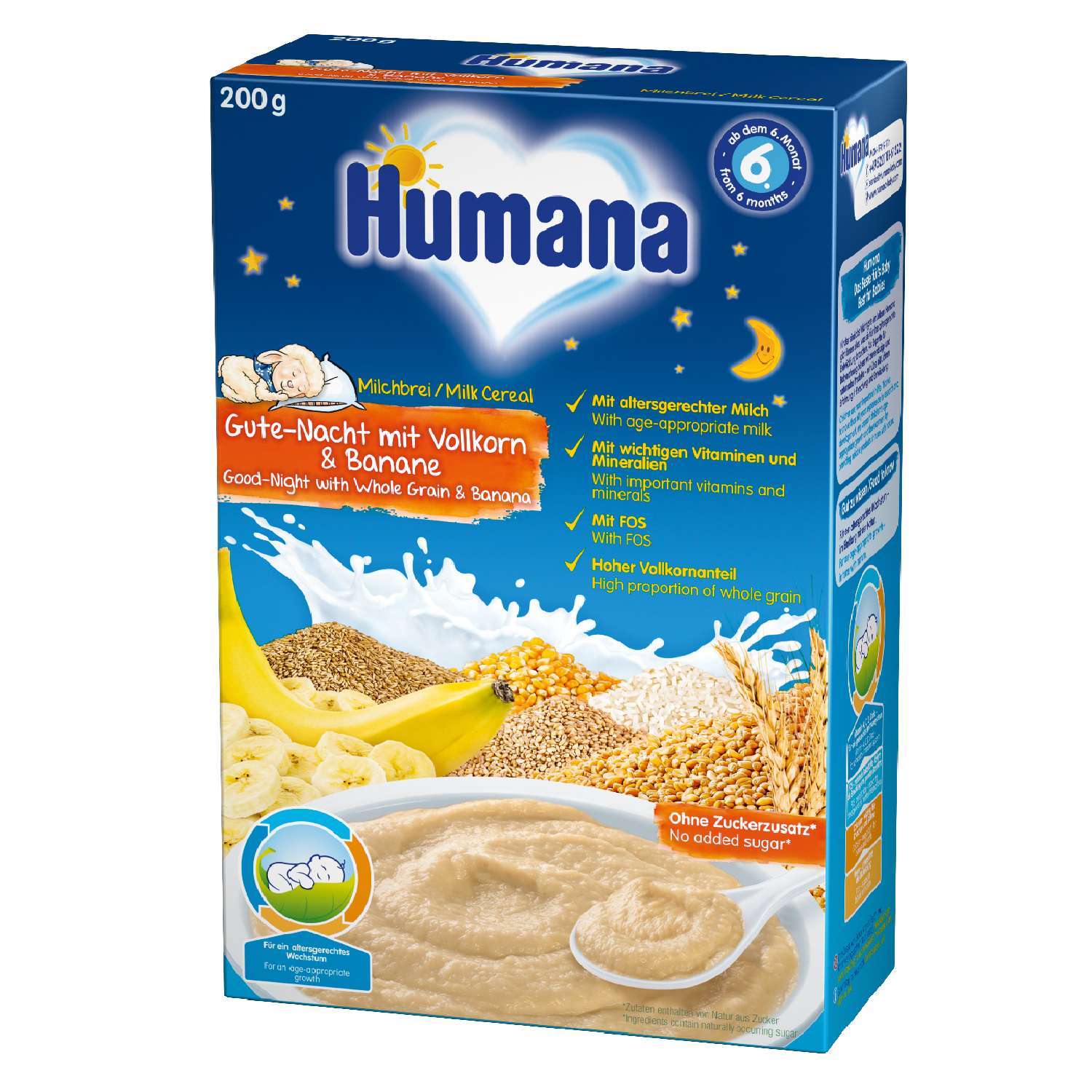 Каша Humana молочная цельнозерновая 200г с 6 месяцев - фото 1