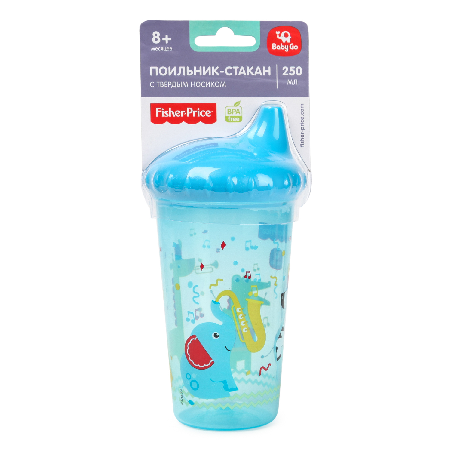 Поильник BabyGo Fisher Price 250мл Blue BD-11112 - фото 2