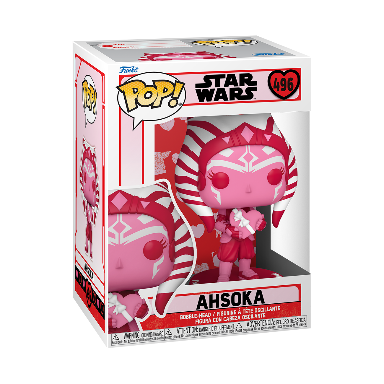 Фигурка Funko POP! Bobble Star Wars Асока Valentines Ahsoka из вселенной Звездные войны - фото 1