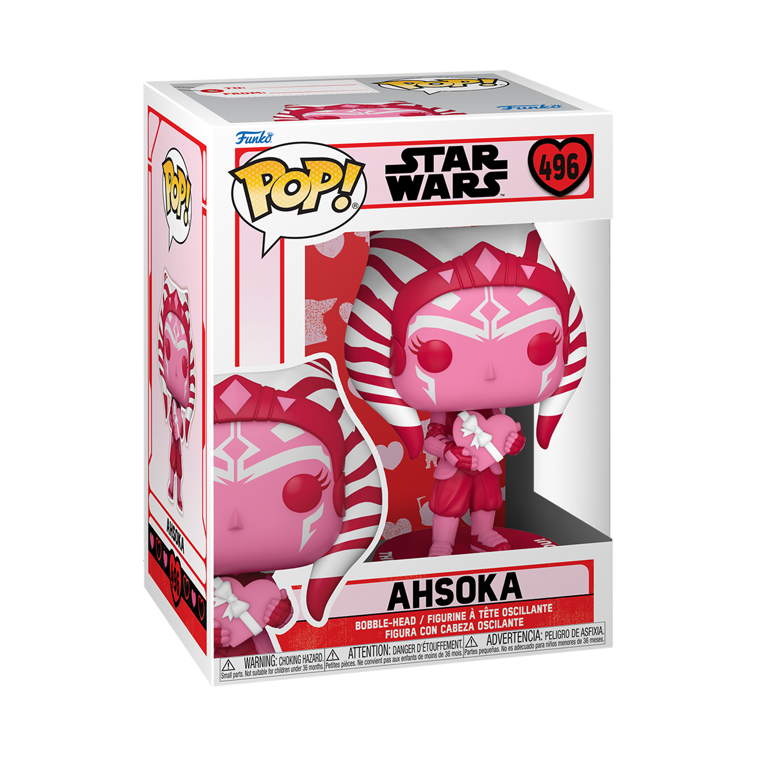 Фигурка Funko POP! Bobble Star Wars Асока Valentines Ahsoka из вселенной Звездные войны - фото 1