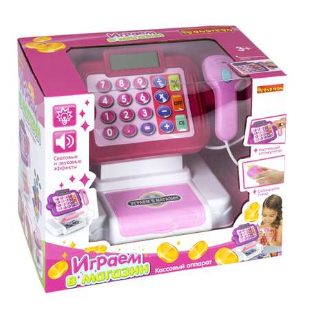 Развивающий игровой набор BONDIBON детская касса со сканером калькулятором и аксессуарами 14 предметов