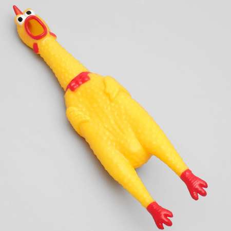 Игрушка для собак Пижон резиновая с пищалкой «Задумчивая курица» 28 см