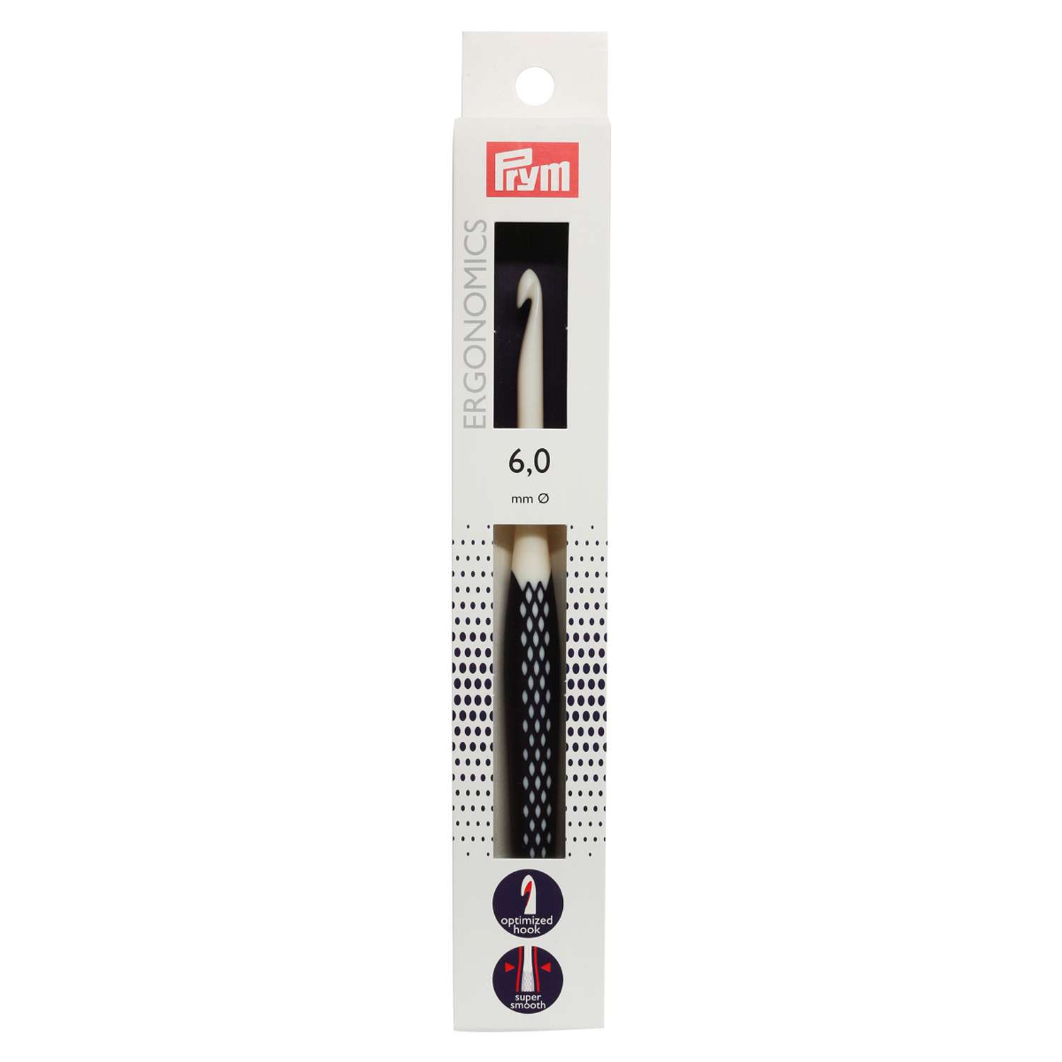 Крючок для вязания Prym эргономичный с прорезиненной ручкой удобный легкий 6 мм 17 см Ergonomics 218488 - фото 8
