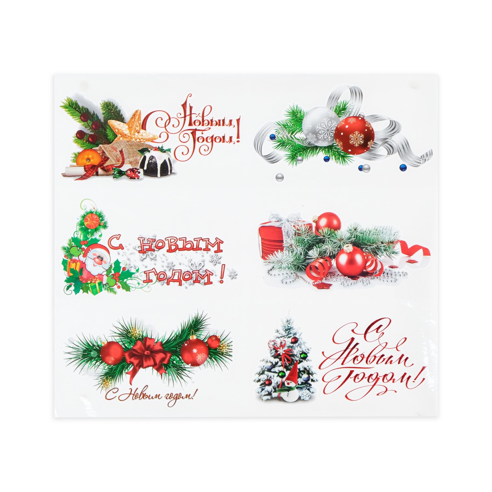 Набор наклеек Sima-Land На окна «Новогодний» 6 наклеек новогодних в наборе 10 х 17 5 см - фото 2