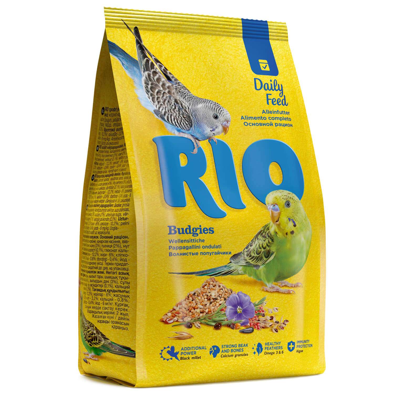 Корм для волнистых попугаев RIO основной 1кг - фото 1