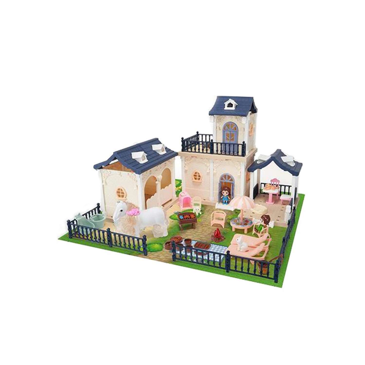 Кукольный домик Наша Игрушка игровой набор Семейная усадьба в комплекте детали 148 шт аксесс. 34 шт 646883 - фото 1