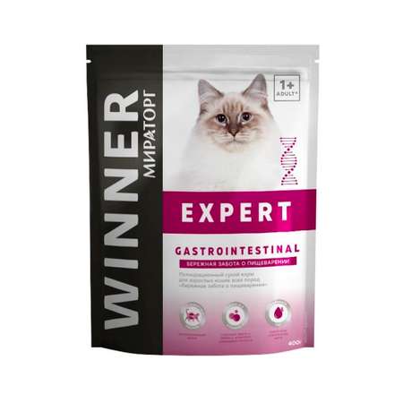 Корм сухой WINNER для взрослых кошек забота о пищеварении 400 г