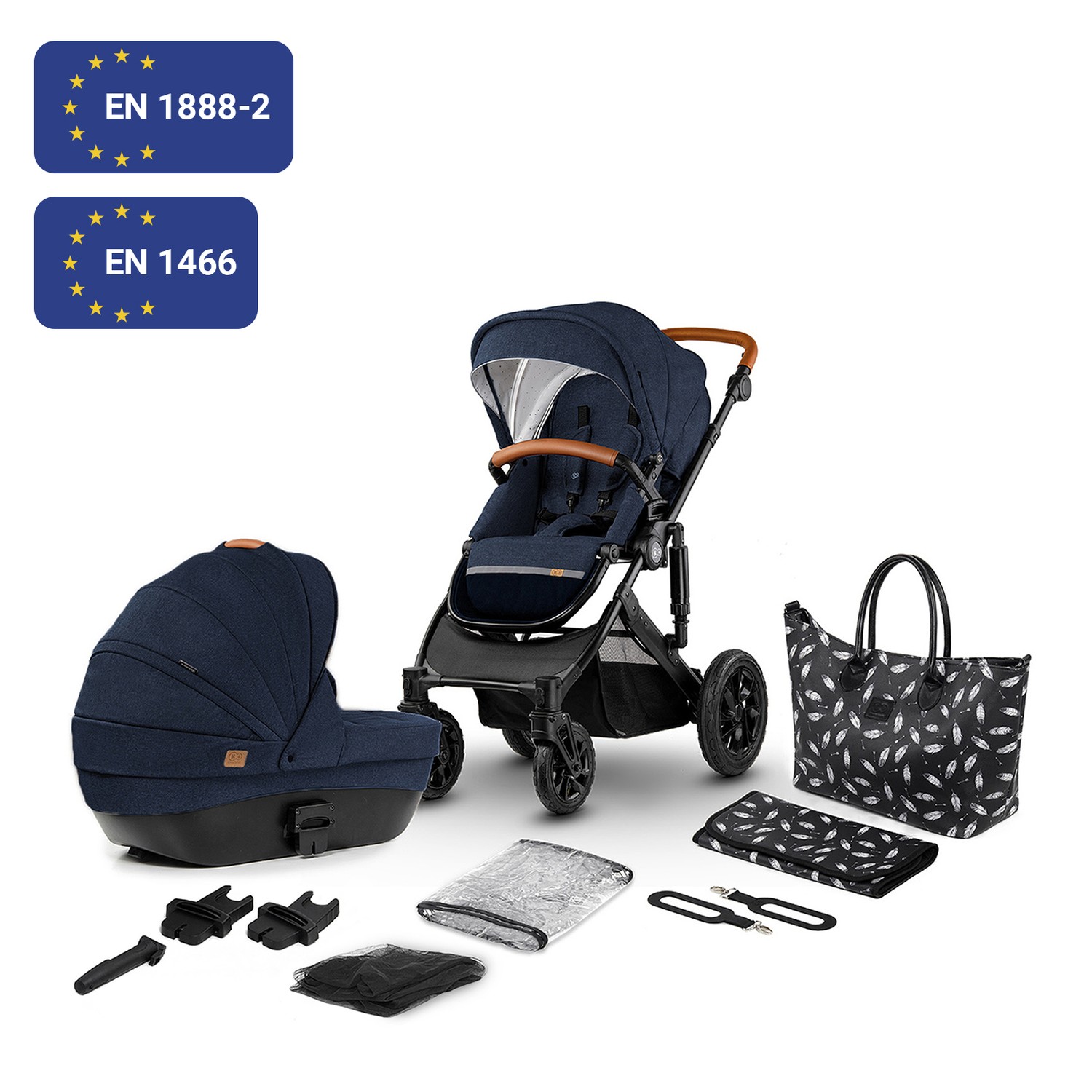 Коляска 2в1 Kinderkraft Prime Deep navy - фото 9