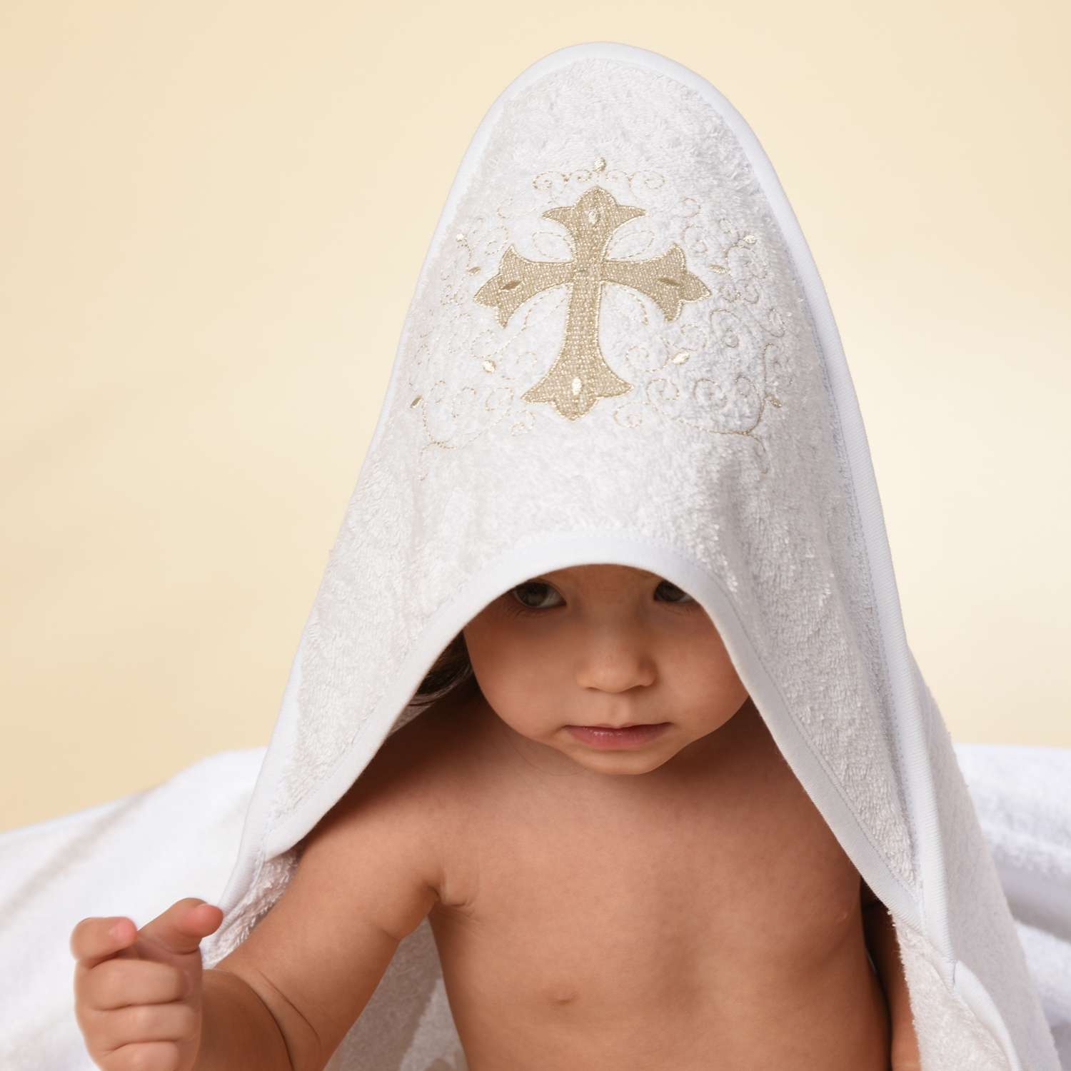 Полотенце Patrino махровое крестильное с уголком для новорожденного - фото 2