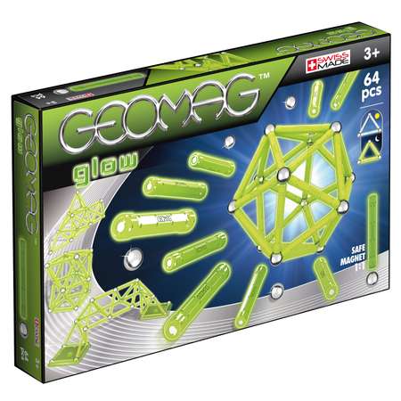 Конструктор магнитный GEOMAG Glow 64 детали