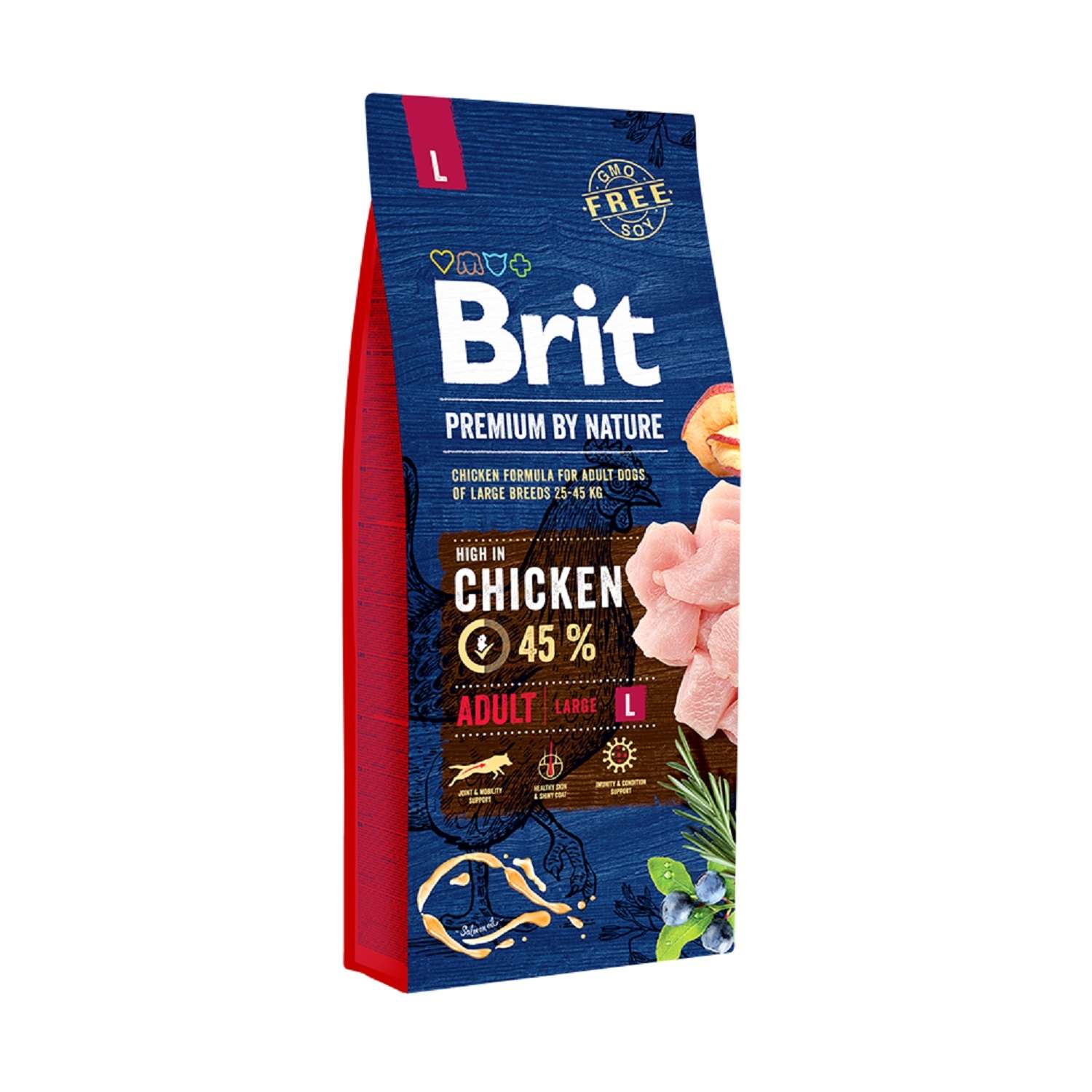 Корм для собак Brit Premium 15кг для крупных пород курица - фото 1