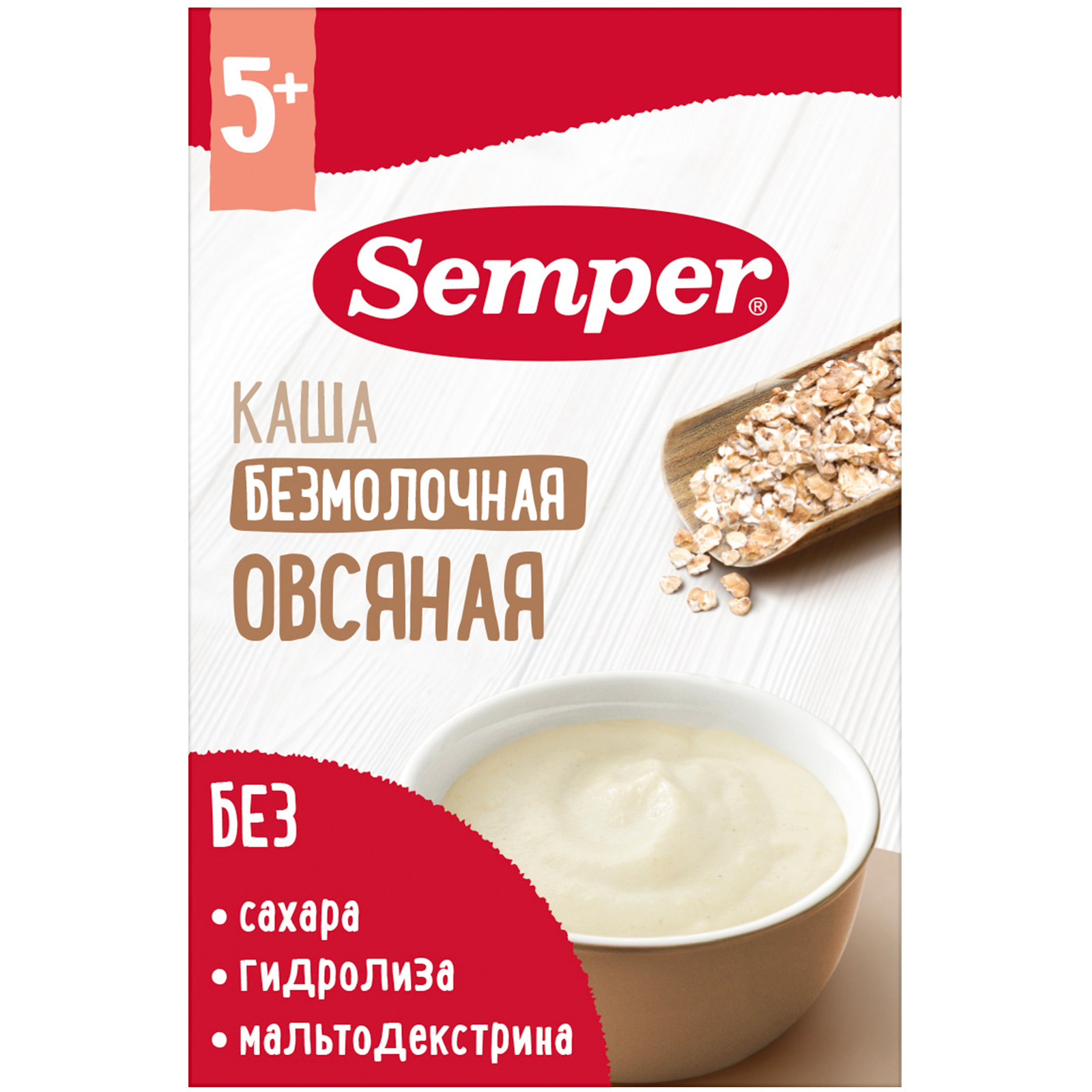 SEMPER каша овсяная безмолочная с 5 месяцев, 180 г