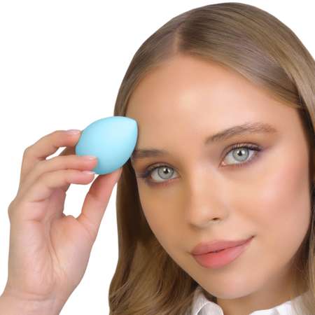 Спонж для макияжа Beauty4Life в футляре голубой