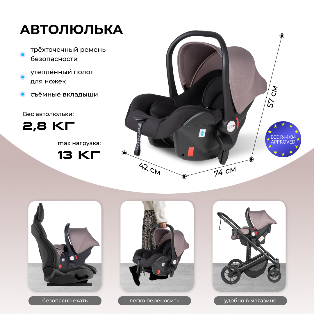 Коляска 3в1 Farfello Sola Trio Comfort - фото 5