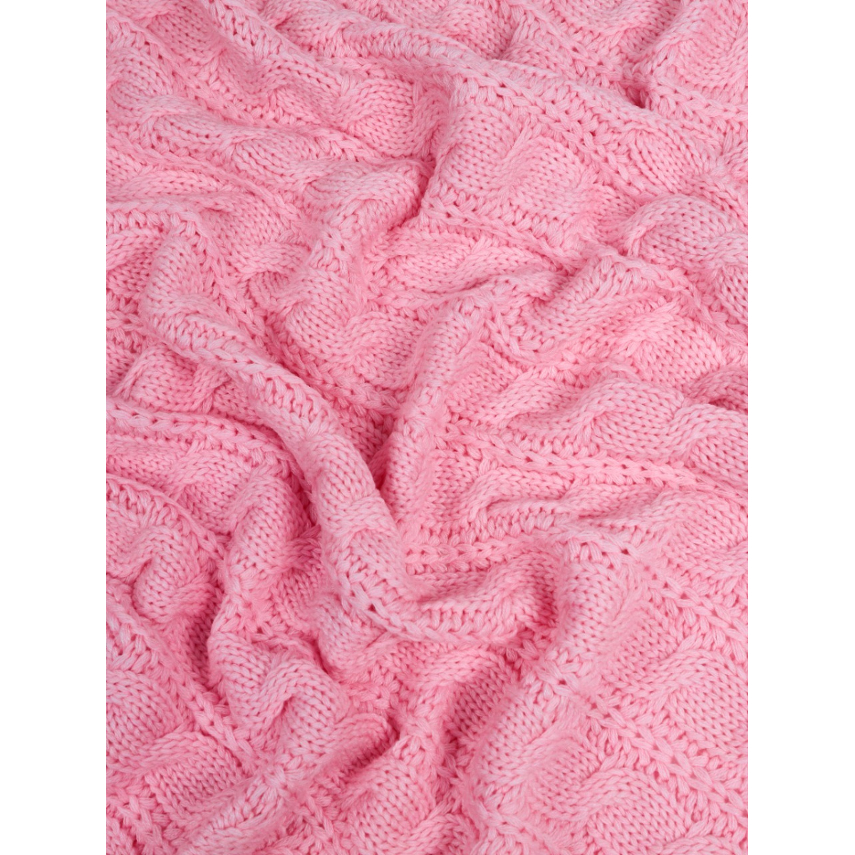 Плед-покрывало детский вязаный WARM WHIFF D-40 розовый на выписку в кроватку 90x110 - фото 3