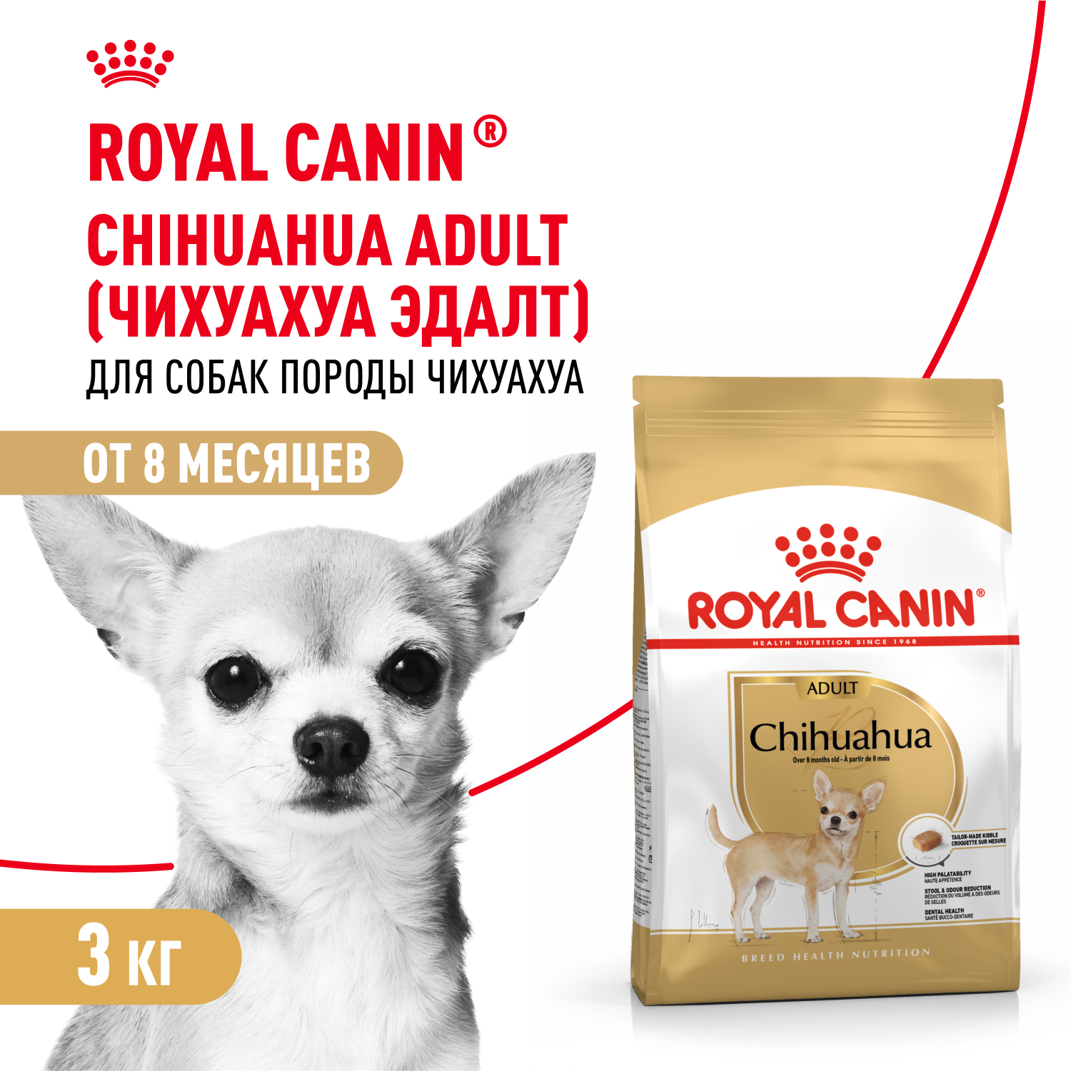 Корм для собак ROYAL CANIN породы чихуахуа 3кг - фото 1