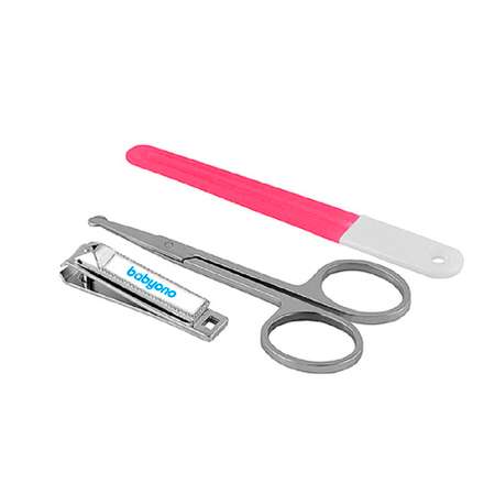 Набор маникюрный Babyono : пилочка ножницы щипчики Арт.068 Розовый