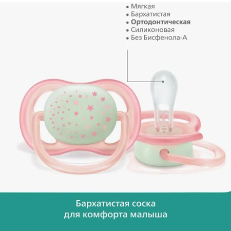 Пустышка Philips Avent ultra air SCF376/10 с футляром для хранения и стерилизации 2 шт.