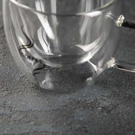Кружка MAGISTRO стеклянная с двойными стенками «Дуо. Coffee» 160 мл