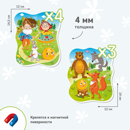 Пазл El BascoKids магнитный Сказки . Колобок