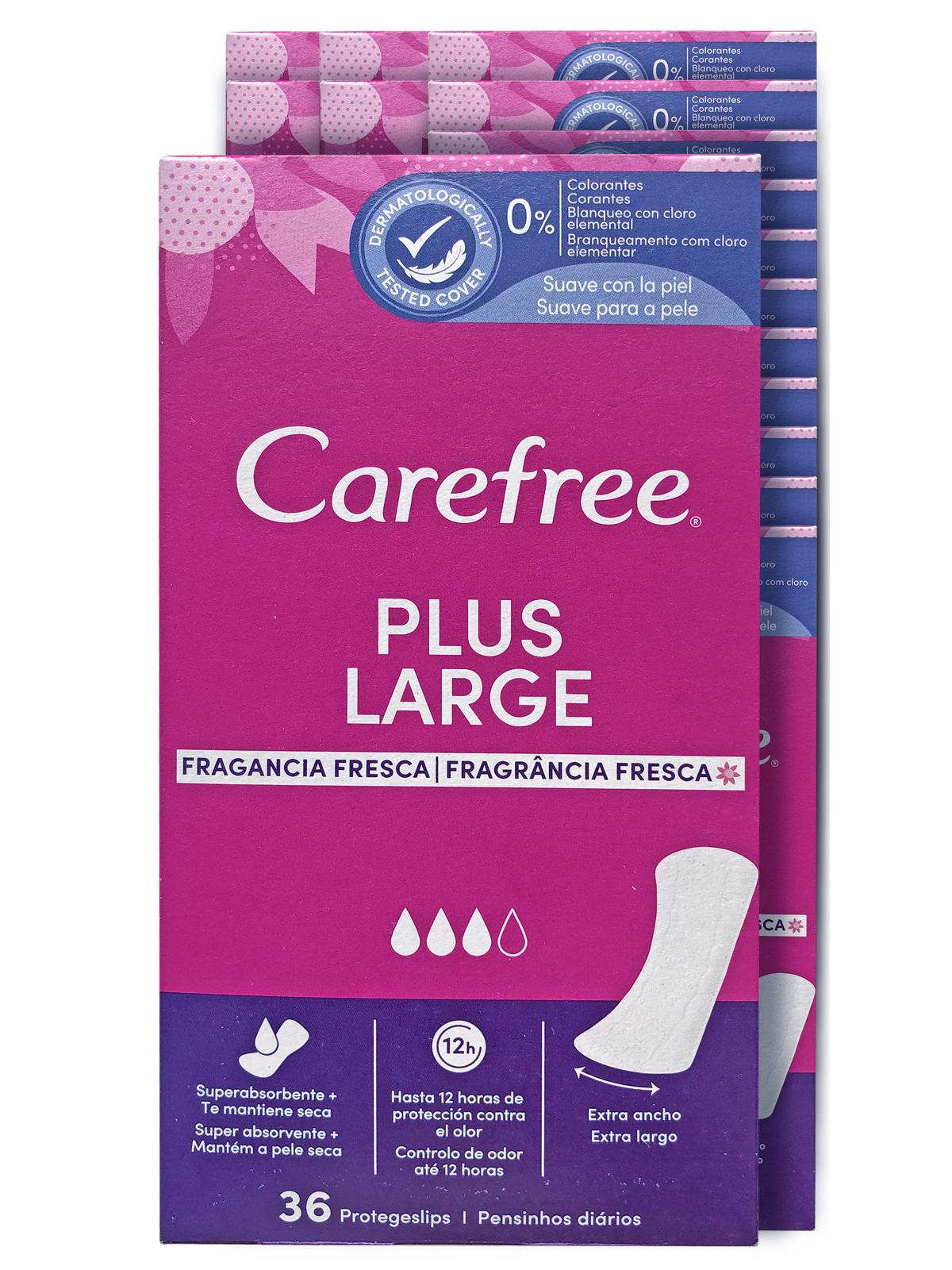 Прокладки гигиенические Carefree ежедневные 36 шт х 16 упаковок Plus large - фото 1