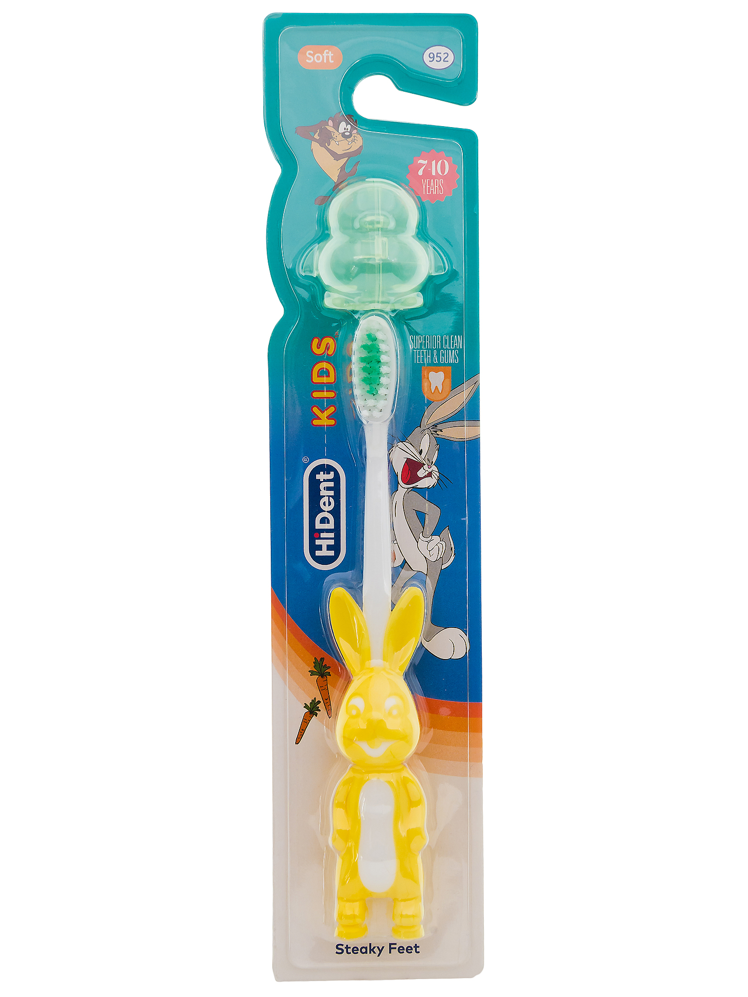 Зубные щетки детские Hi Dent Bunny мягкая с колпачком 7-10лет желтая 2шт - фото 2