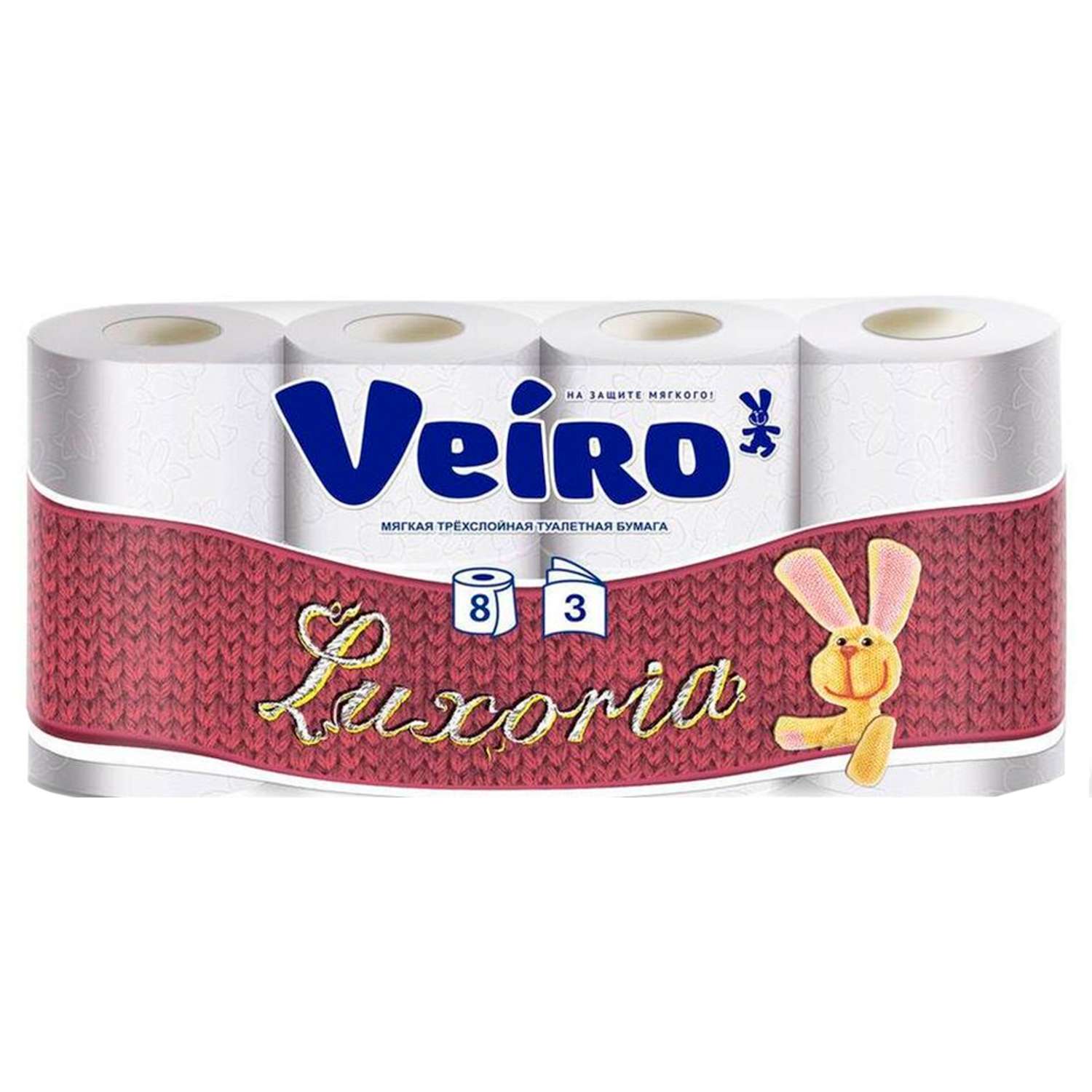 Туалетная бумага Veiro Luxoria 3-х слойная 8 рулонов - фото 1