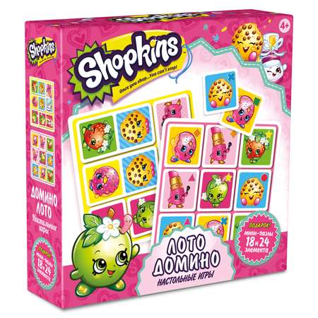 Настольная игра 2в1 ORIGAMI Shopkins Лото/домино