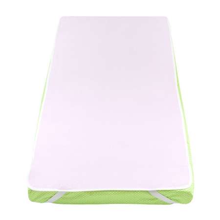 Наматрасник Пелигрин для детской кровати непромокаемый из клеенки с махровым покрытием 125х65см розовый