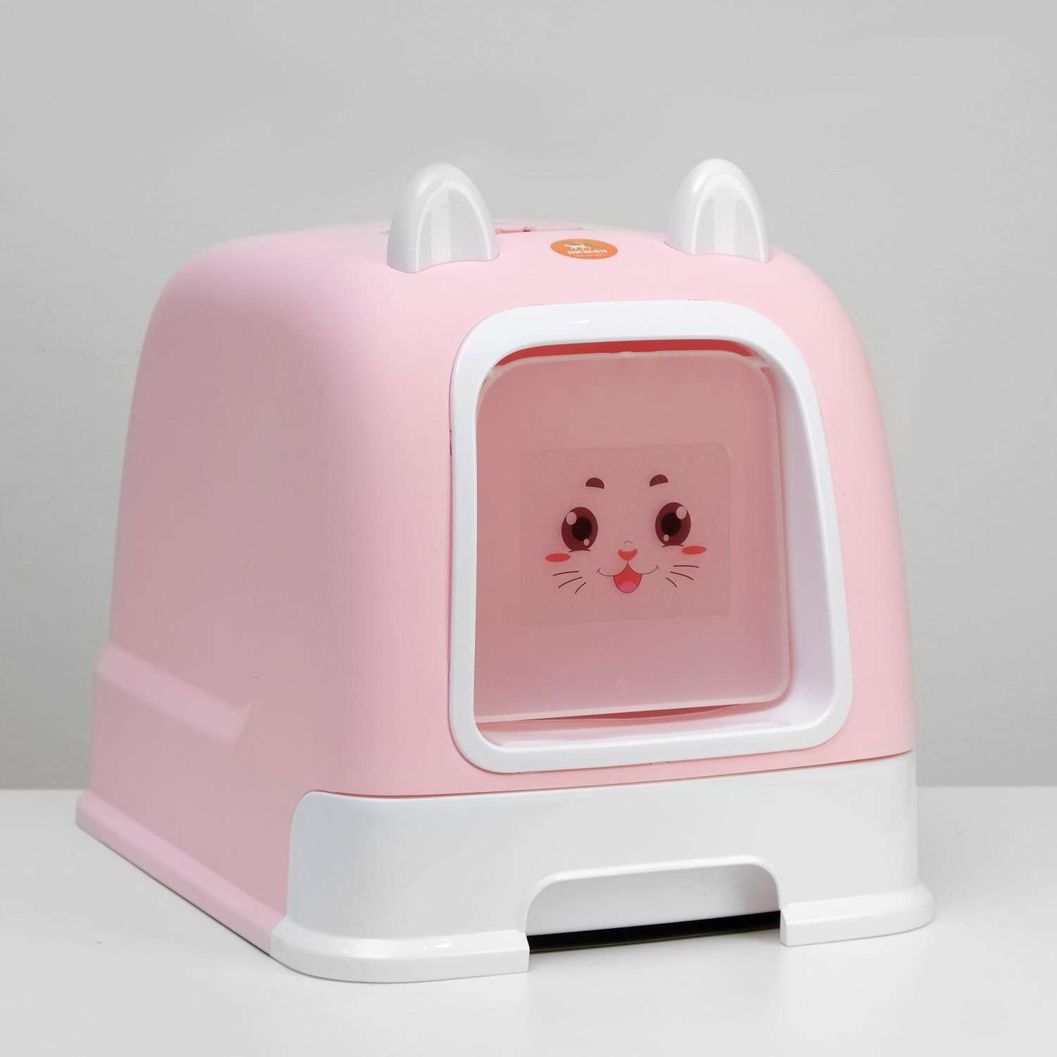 Туалет-домик Пижон с поддоном розовый - фото 1