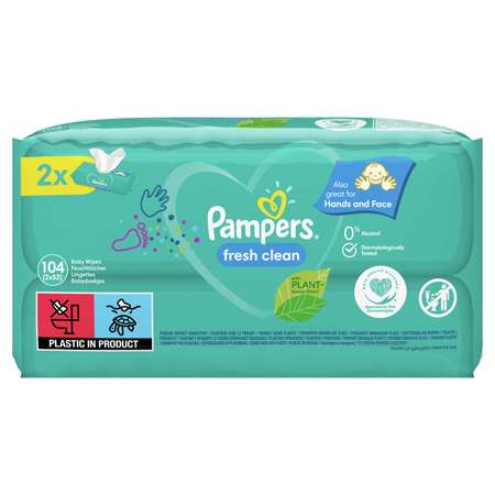 Cалфетки влажные Pampers Fresh Clean Duo 104шт