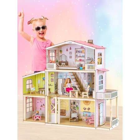 Кукольный дом с мебелью Барби M-WOOD Астерия