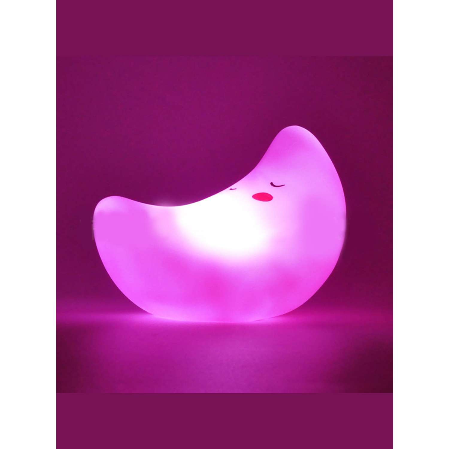 Лампа настольная светодиодная LATS ночник детский месяц розовый - фото 3