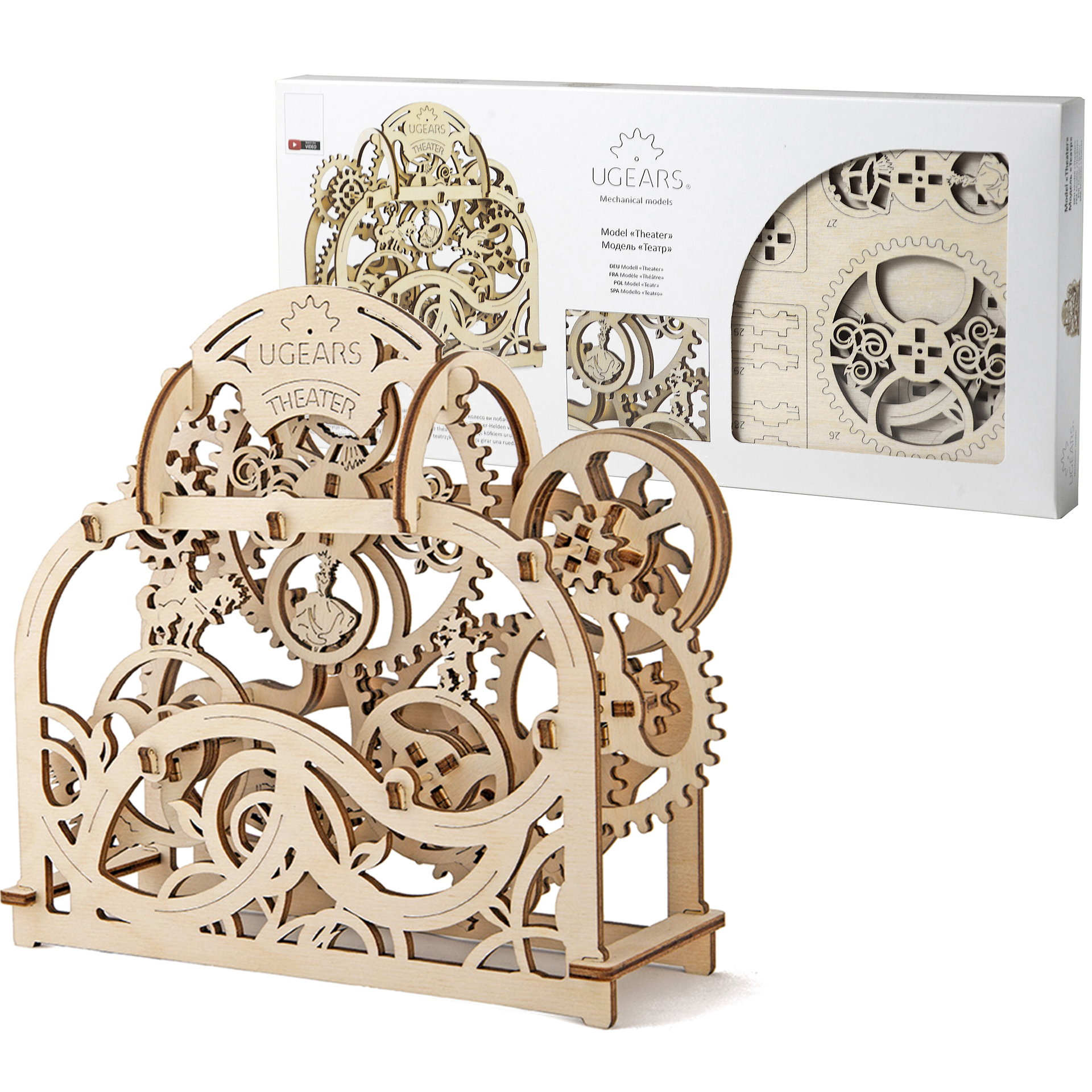 Сборная деревянная модель UGEARS Театр 3D-пазл механический конструктор 3D-пазл механический конструктор - фото 1