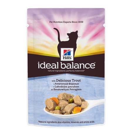 Корм влажный для кошек HILLS 85г Ideal Balance с аппетитной форелью пауч