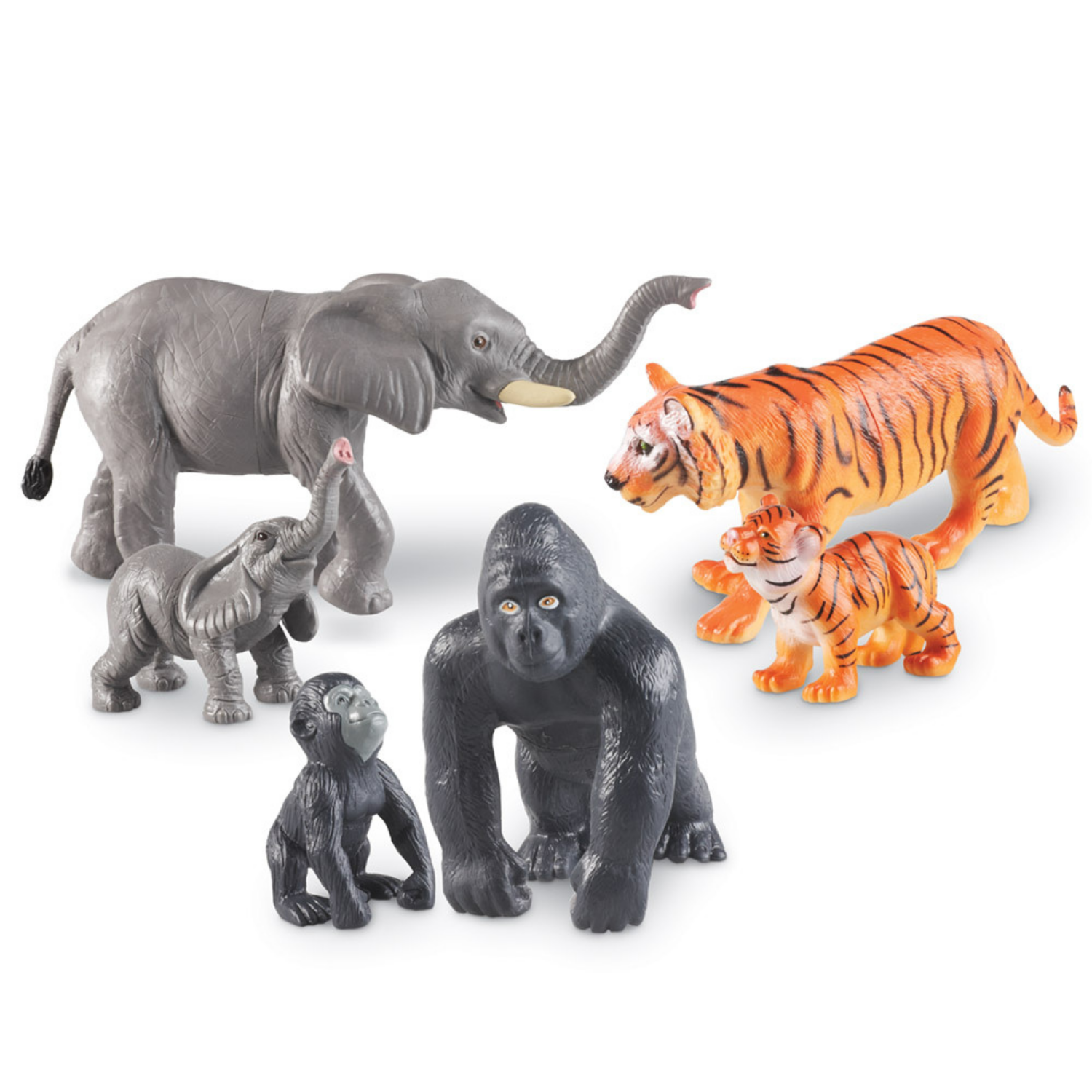 Развивающий набор Learning Resources фигурки «‎Животные джунглей. Мамы и малыши‎». 6 элементов - фото 1