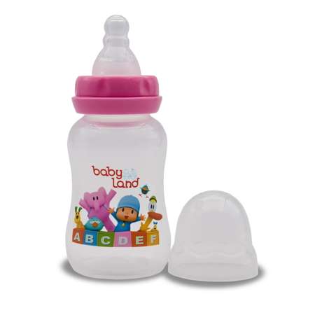 Бутылочка Baby Land 150мл с силиконовой соской розовый