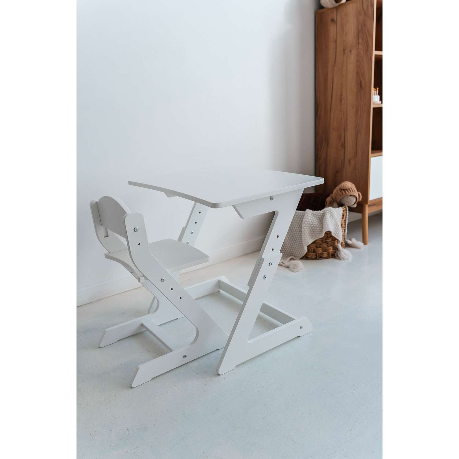 Детский растущий стол и стул Коняша белый - фото 18