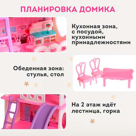 Дом для кукол Sima-Land «Мой милый дом» с куклой мебелью и аксессуарами