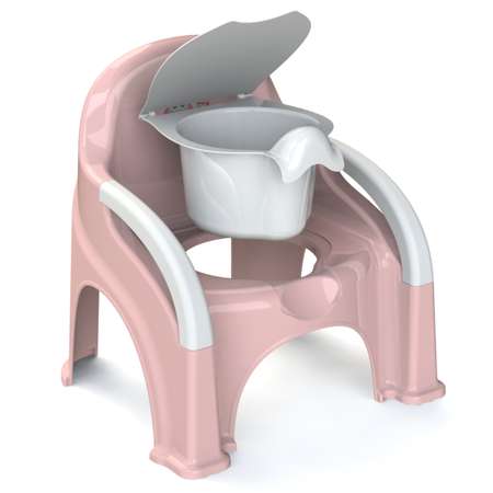 Горшок-стул туалетный KidWick Премьер с крышкой Розовый-Белый-Белый