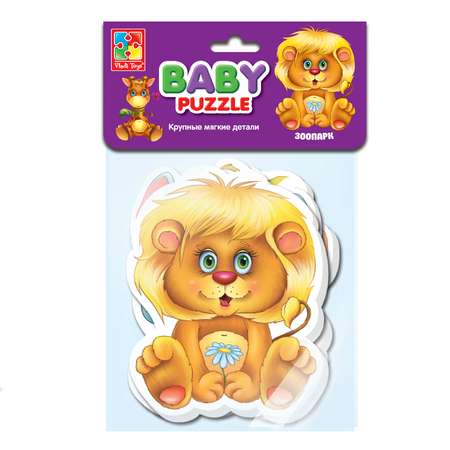 Пазл Vladi Toys мягкие Baby puzzle Зоопарк 4 картинки