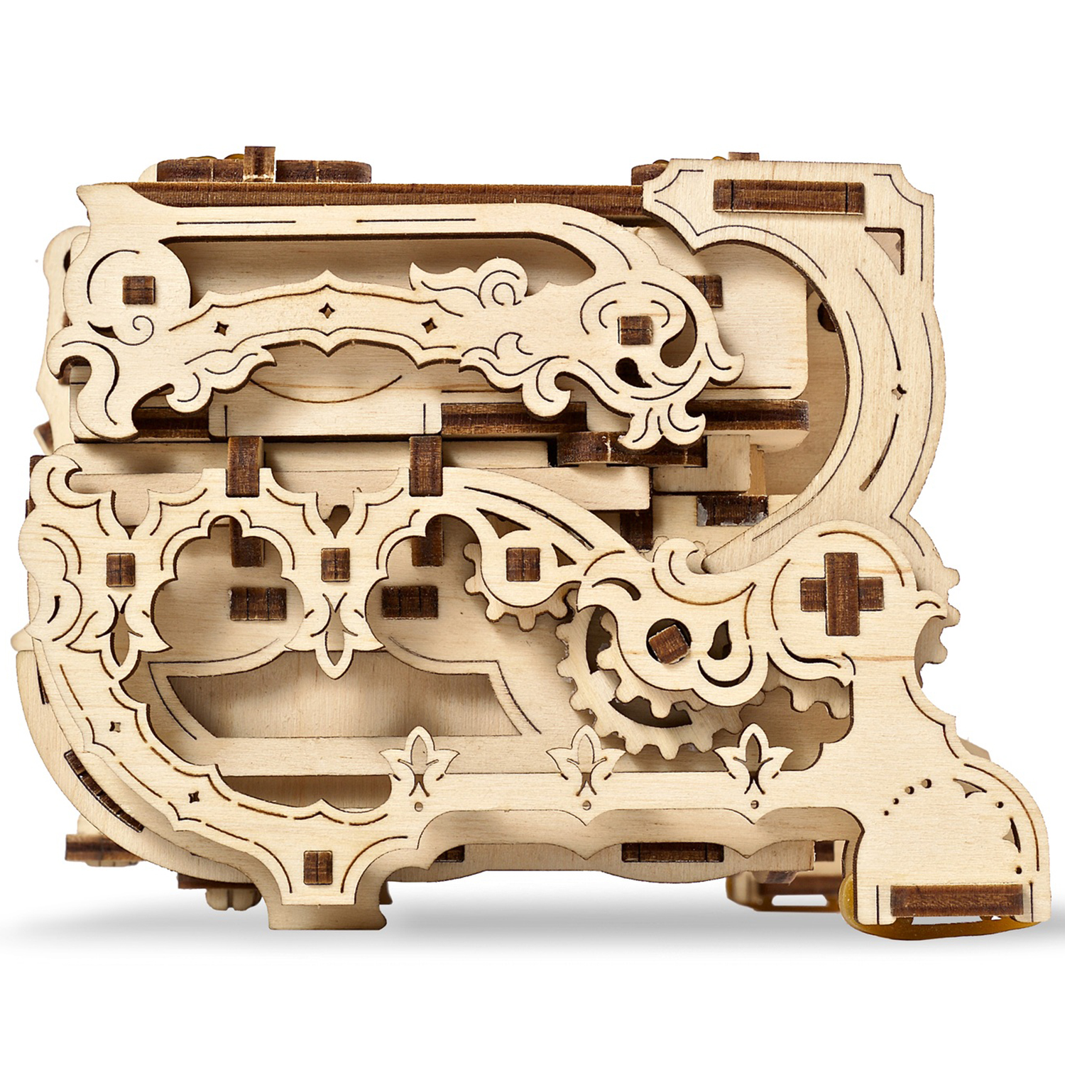 Сборная деревянная модель UGEARS Янтарная шкатулка 3D-пазл механический конструктор - фото 5