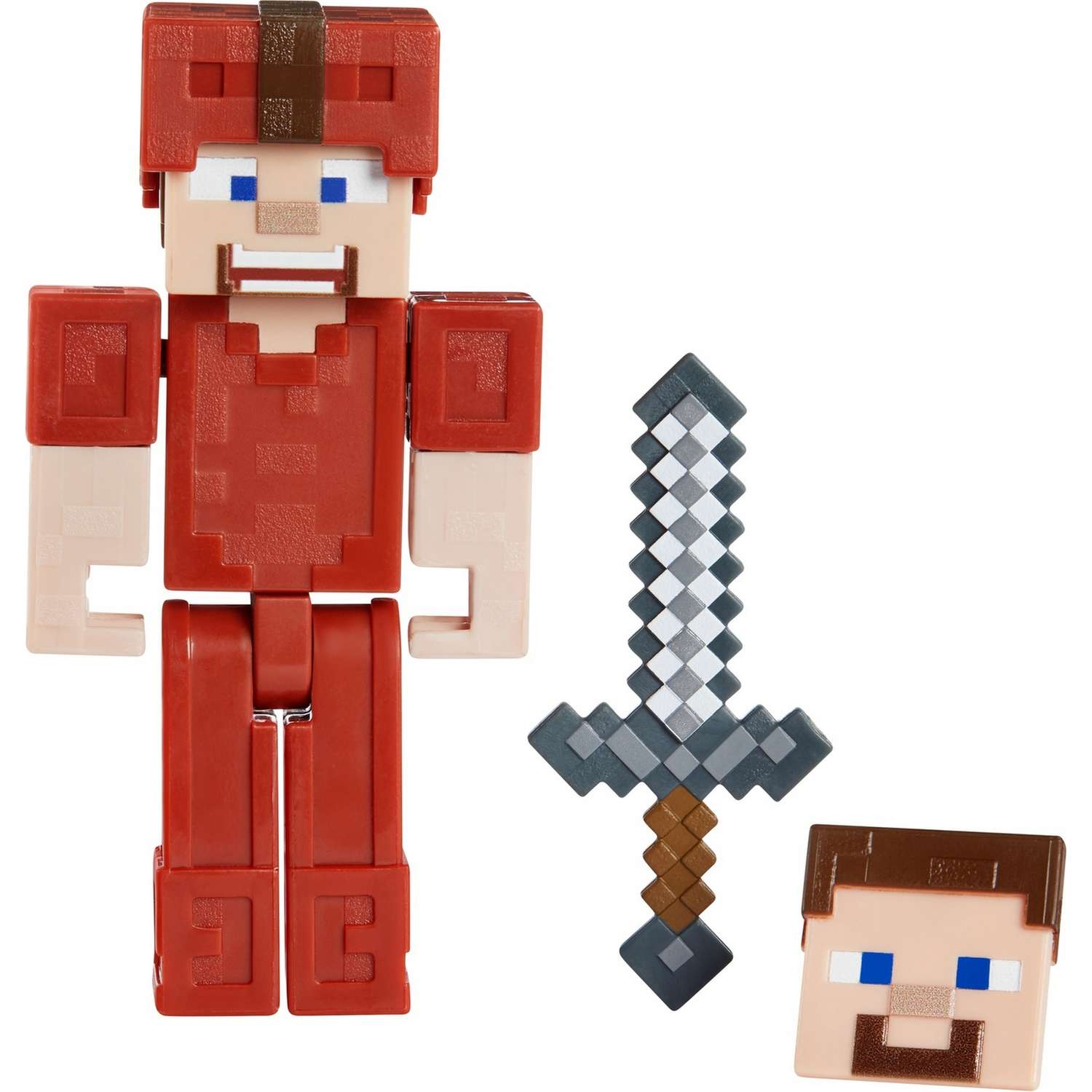 Фигурка Minecraft Стив в красной кожаной броне с аксессуарами GLC66 - фото 6