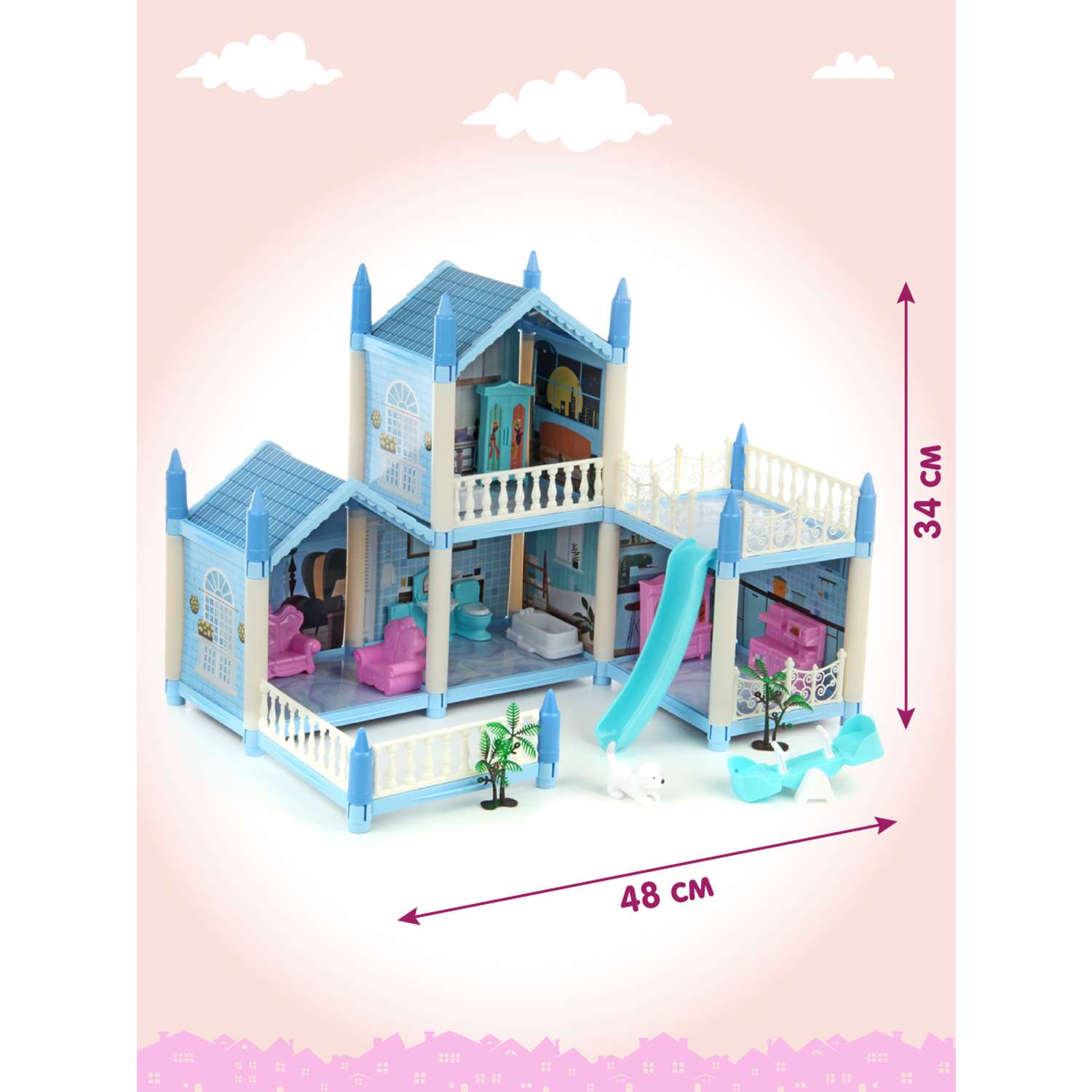 Кукольный домик Veld Co с мебелью и питомцем 4 комнаты 15 предметов 126500 - фото 2