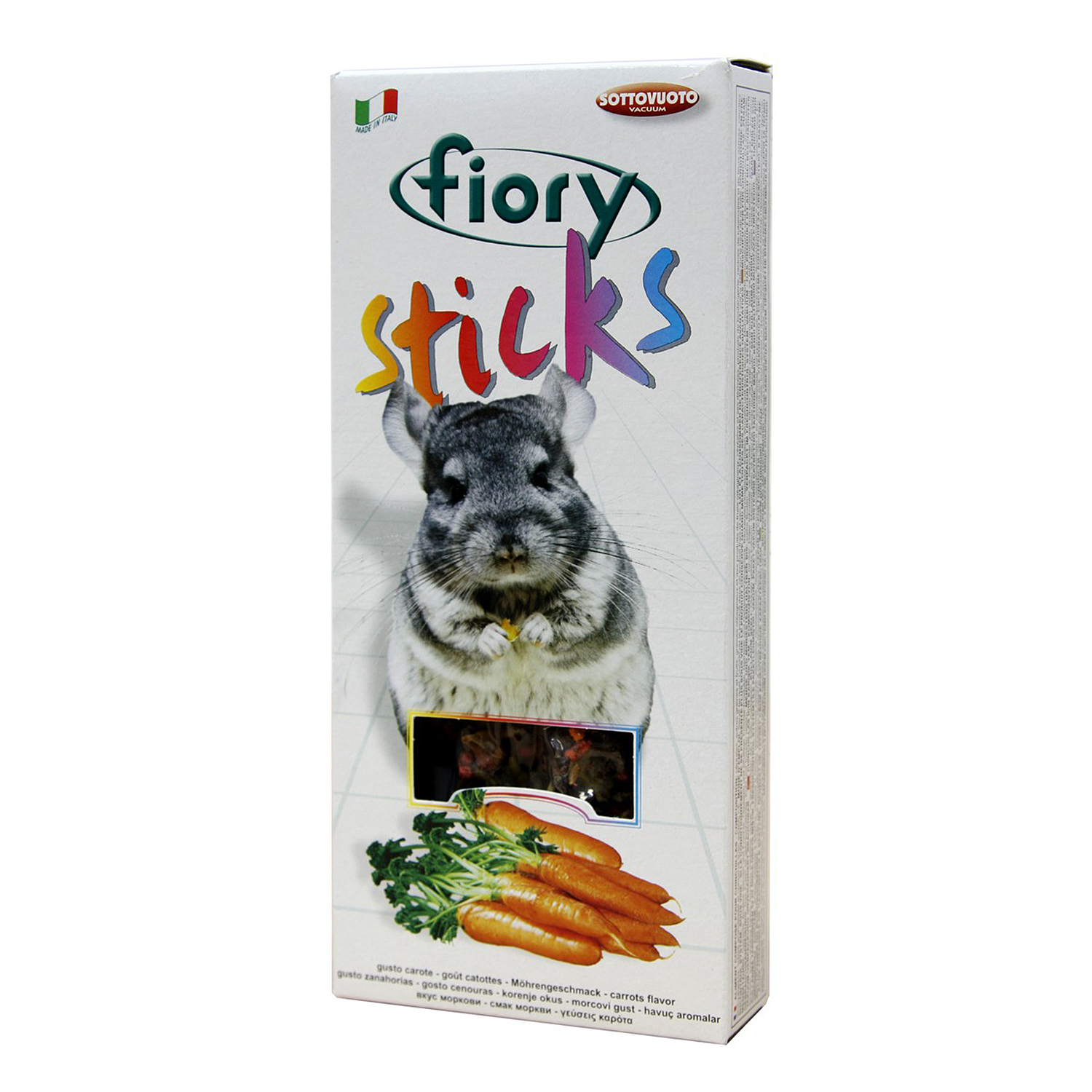 Лакомство для шиншилл Fiory Sticks Палочки с морковью 40г 2шт - фото 3