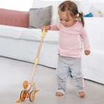 Серия Пастель Hape Детская игрушка каталка с ручкой учимся ходить E8510_HP
