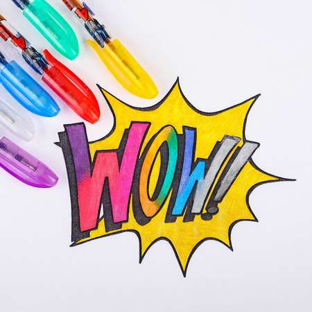 Ручка шариковая с блестками Hasbro 6 цветов Трансформеры